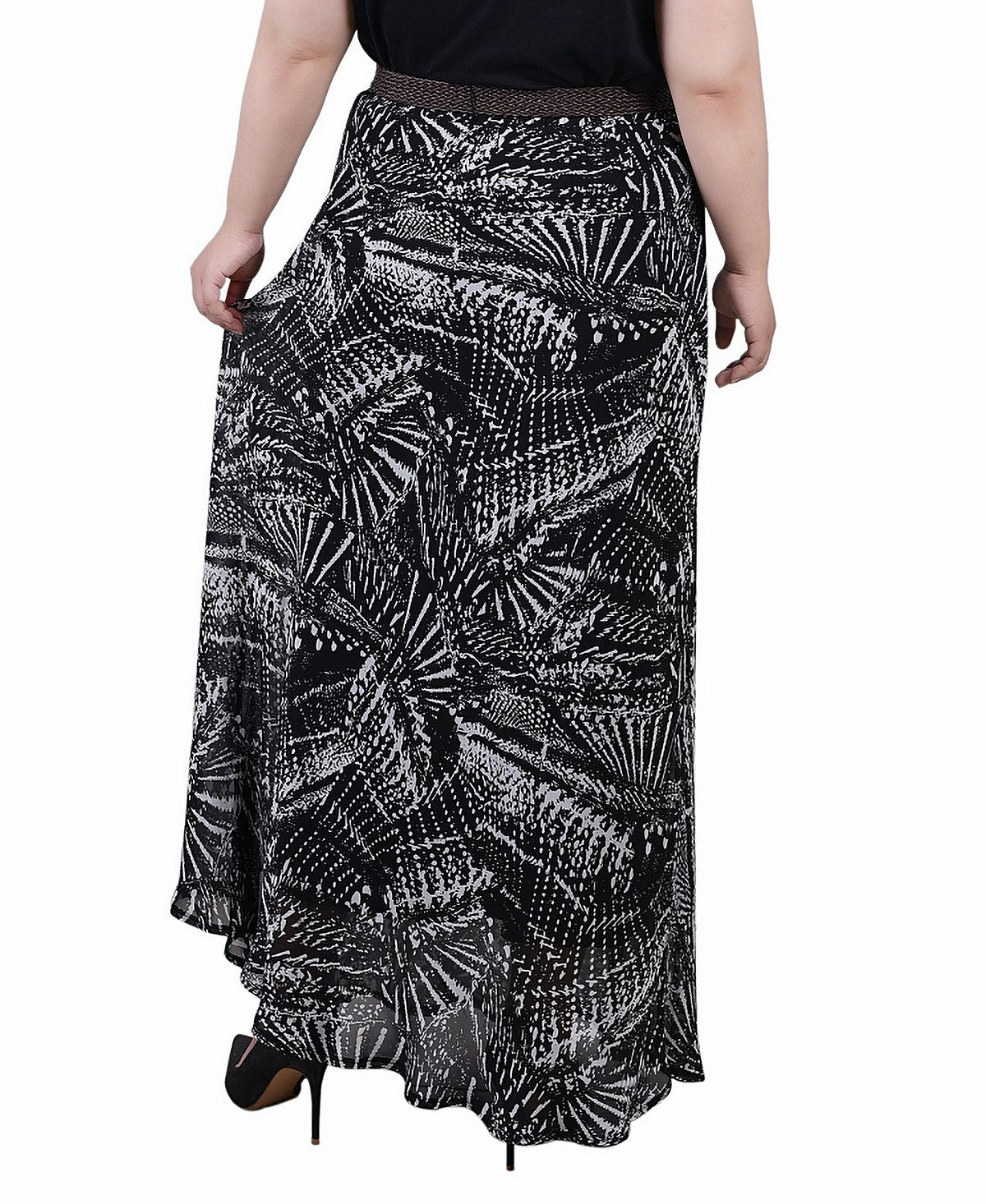 NY Collection Plus Size Chiffon Maxi Skirt, Multi