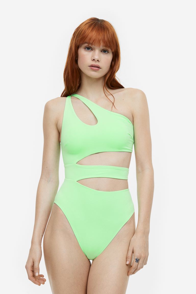 H&M cut-out swimsuit, neon green