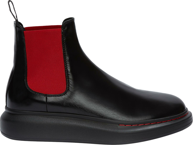 Alexander McQueen Wmns Hybrid Chelsea Boot Black Red, black