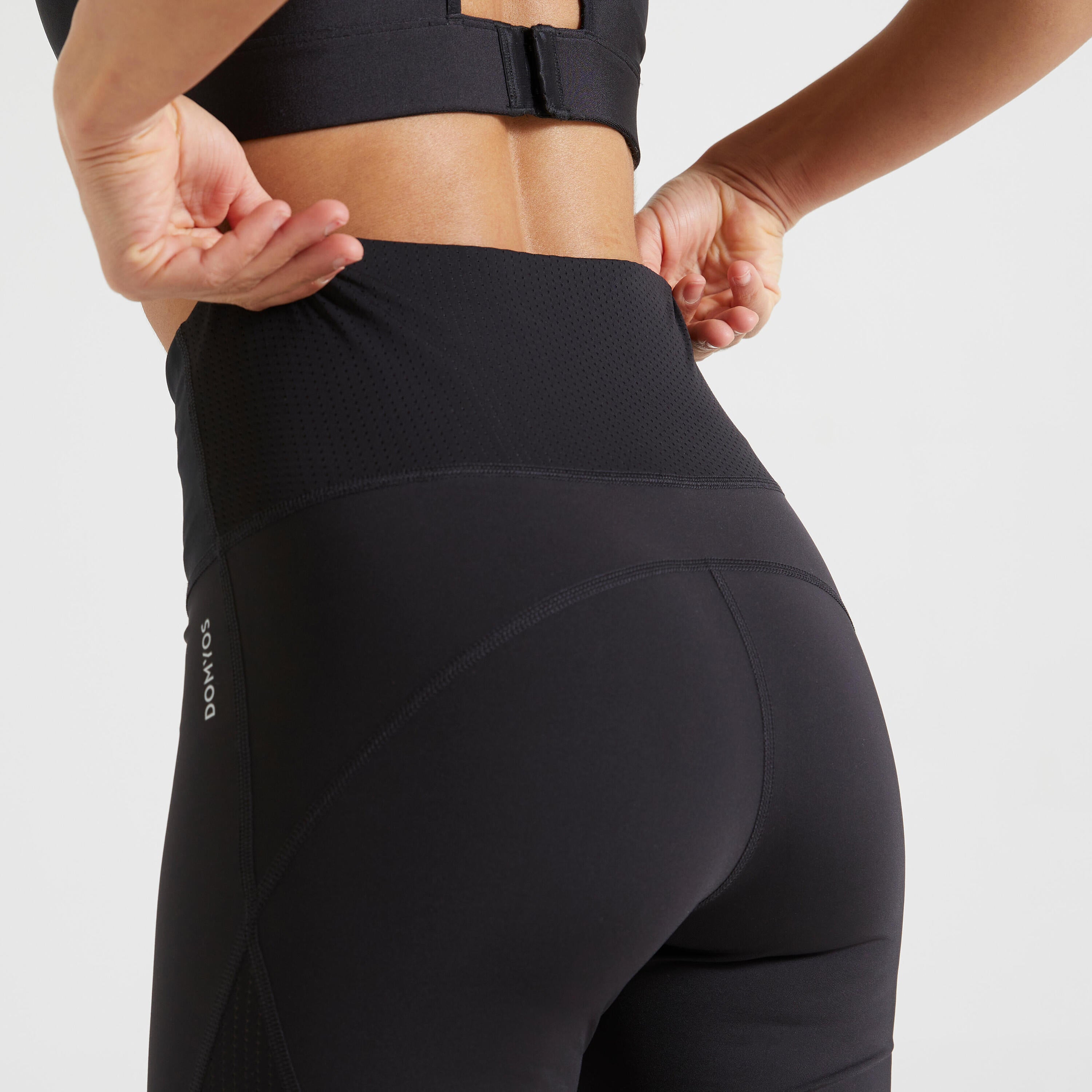 High-waisted fitness cardio shorts - black DOMYOS, black