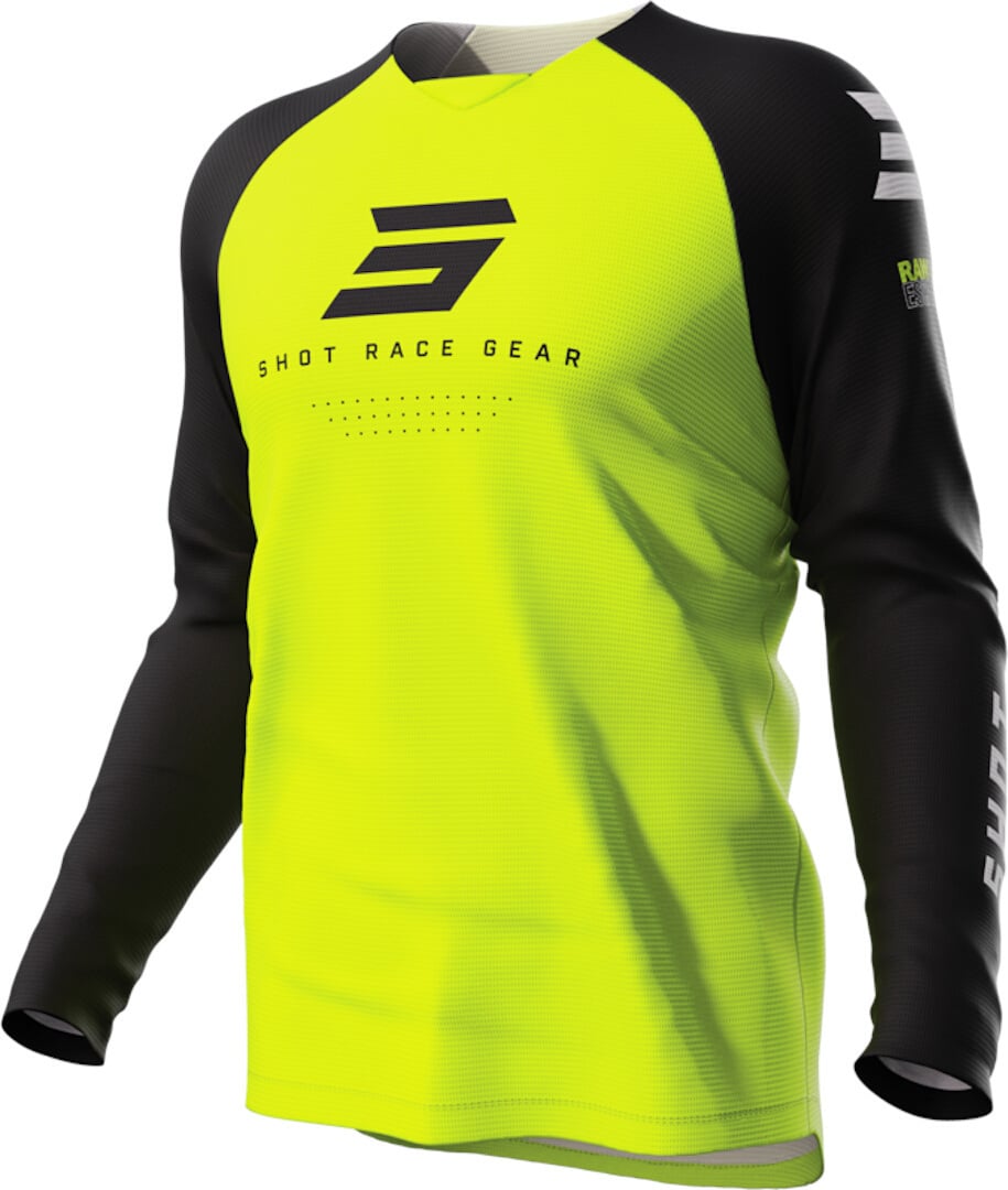 Children's Jersey Shot Raw Escape for motocross, yellow/black