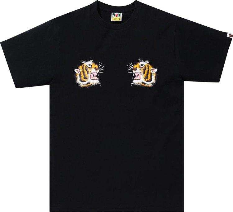 تي شيرت BAPE Tiger باللون الأسود، أسود