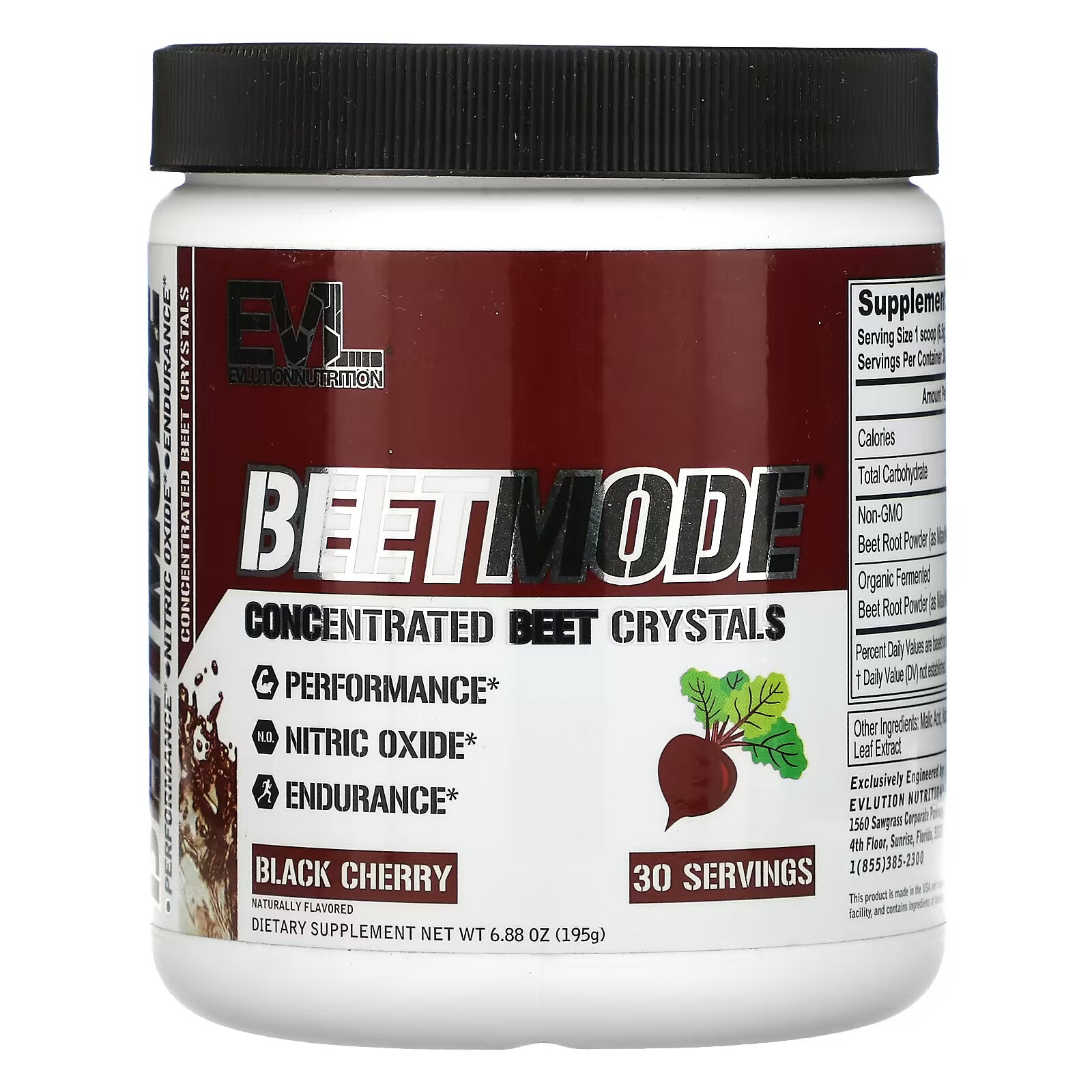 EVLution Nutrition, BeetMode, Concentrated Beet Crystals, Sweet Cherry, 6.88 oz (195 g)