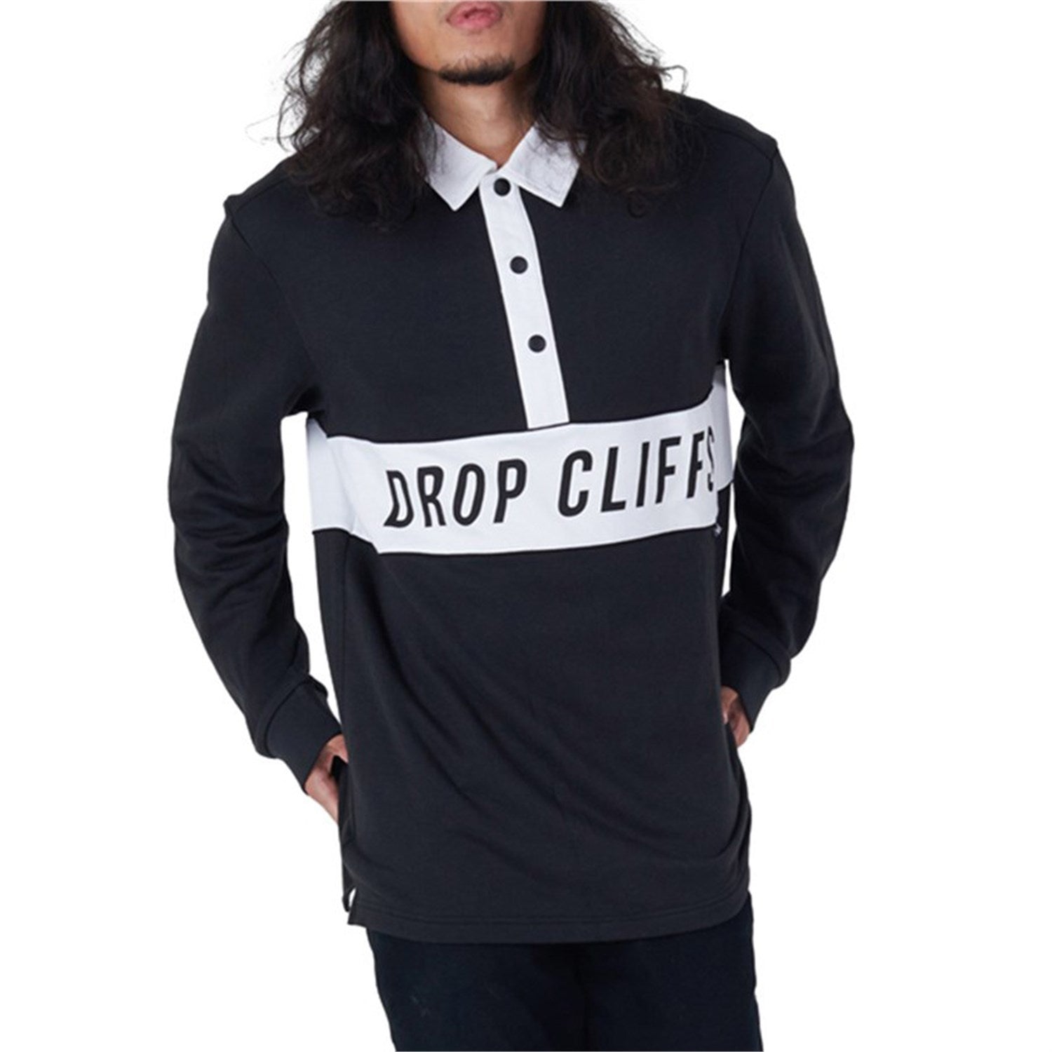 Planks Charge Down Long Sleeve Rugby Shirt, Black