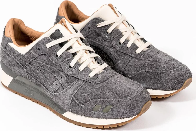 packer shoes x j.crew x gel lyte 3 '1907 collection charcoal' Asics sneakers, gray