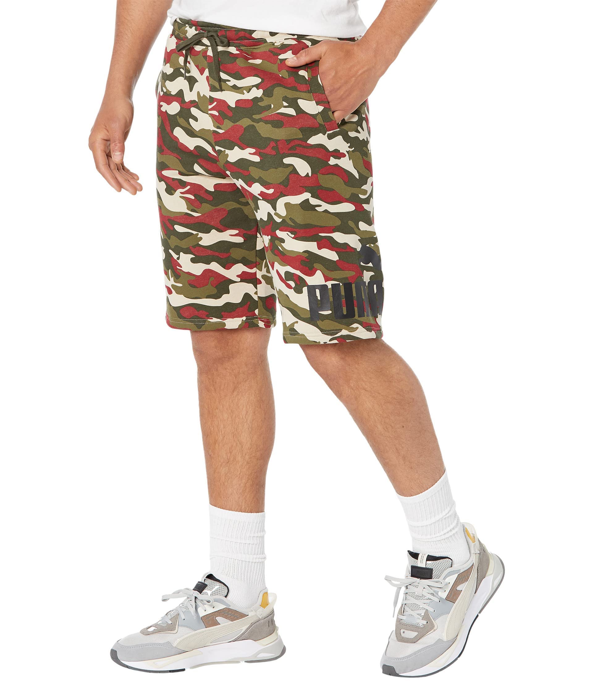 PUMA Big & Tall Camo All Over Print Fleece Shorts