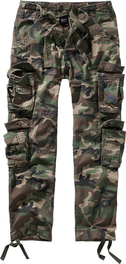 Brandit Pure Slim Fit Pants with Drawstring Waist, Camouflage