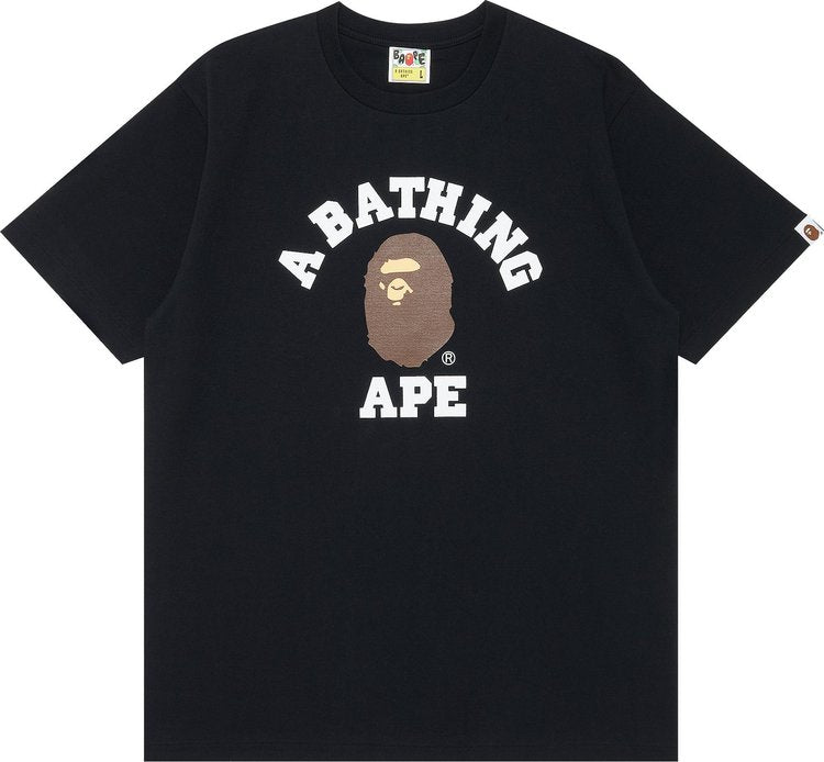 تي شيرت BAPE College Tee باللون الأسود، أسود