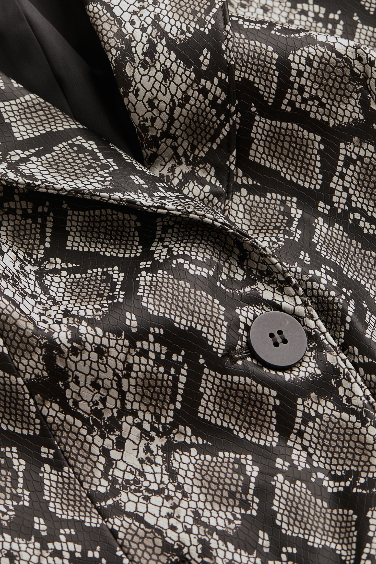 H&M Snakeskin Print Blazer, grey/black