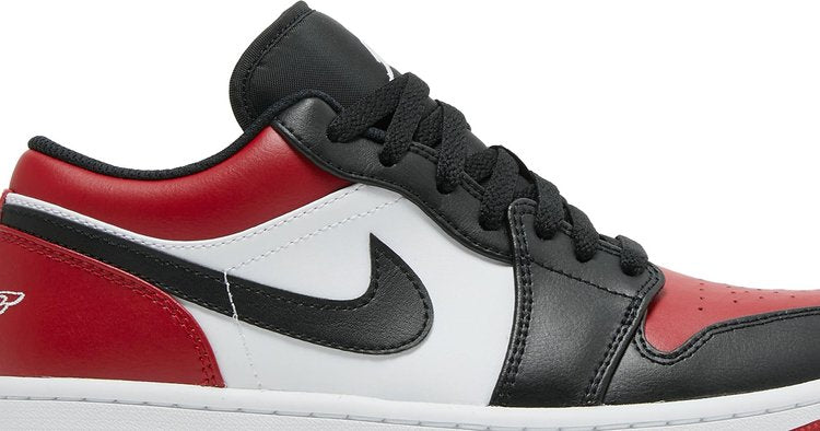 Air Jordan 1 Low Bred Toe Sneakers, Red