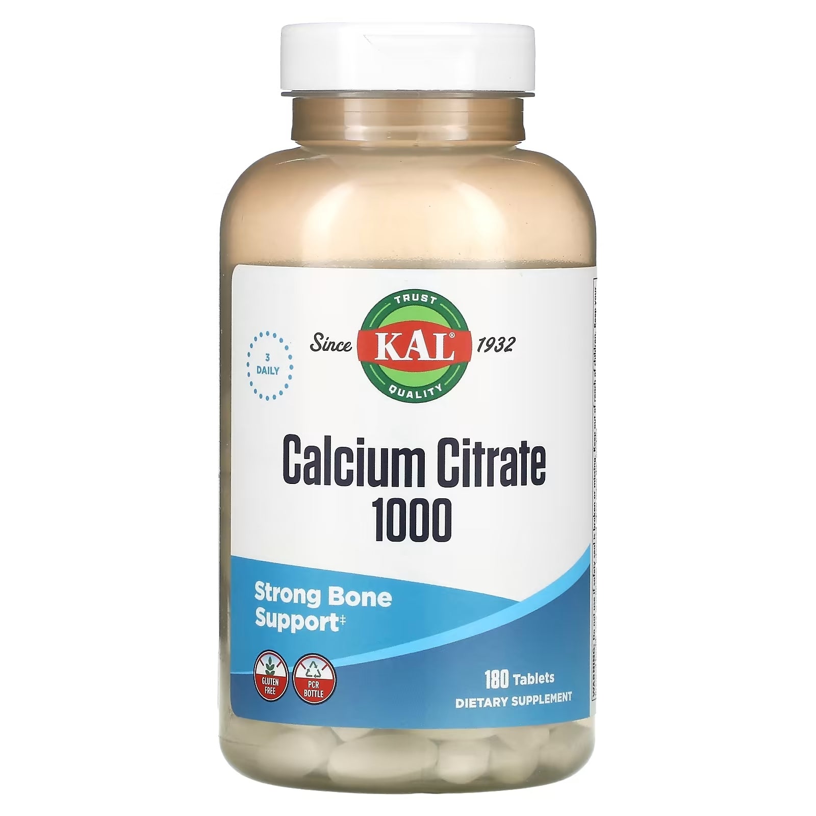 KAL calcium citrate 1000 333 mg, 180 tablets