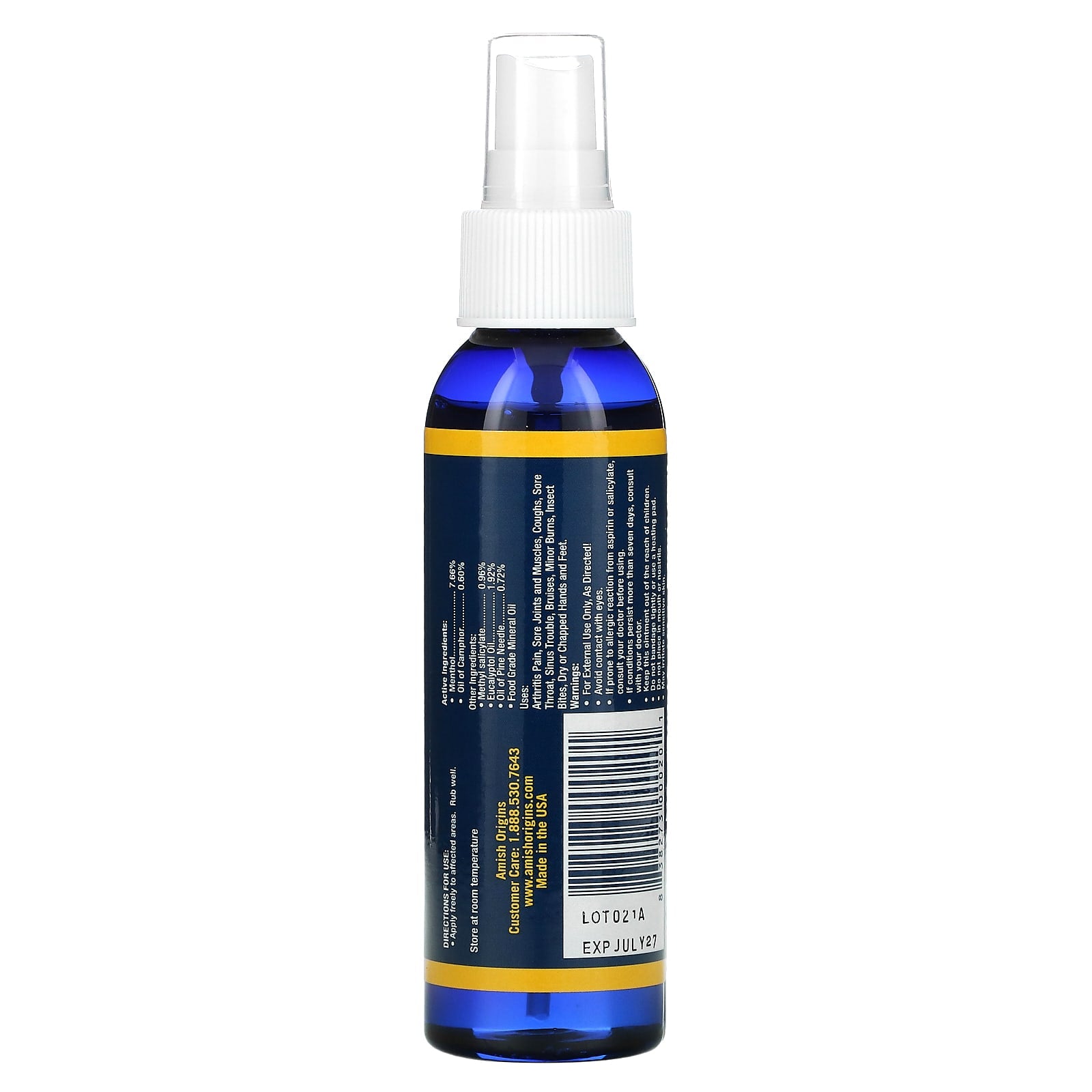 Amish Origins Deep Penetrating Spray, Pain Relief, 99.22 g