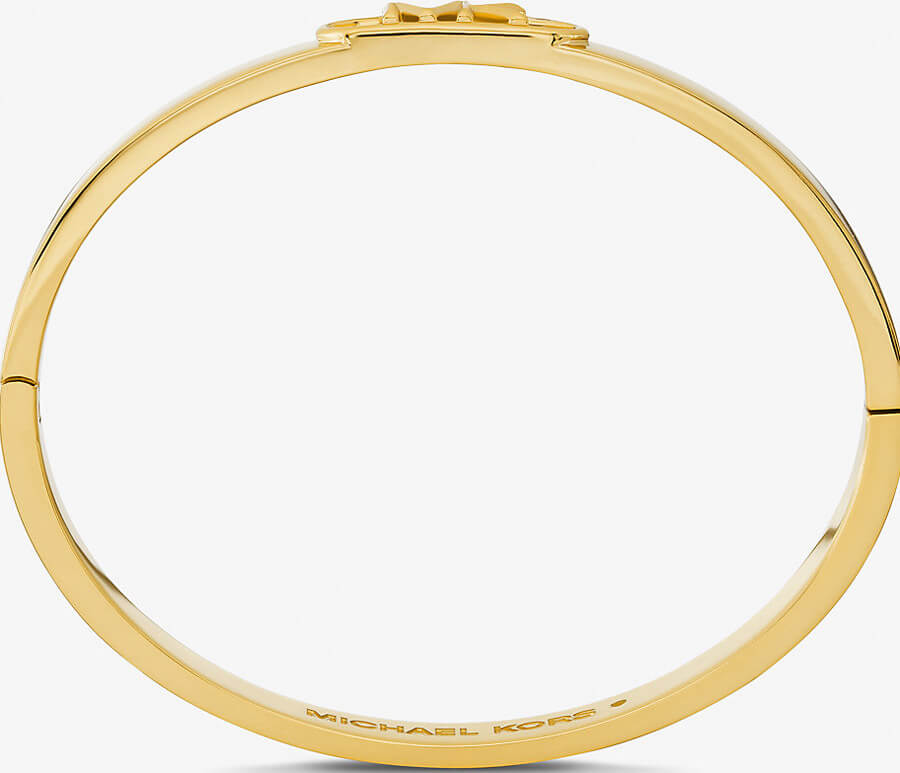 Michael Kors Precious Metal-Plated Brass Empire Logo Bracelet, Gold