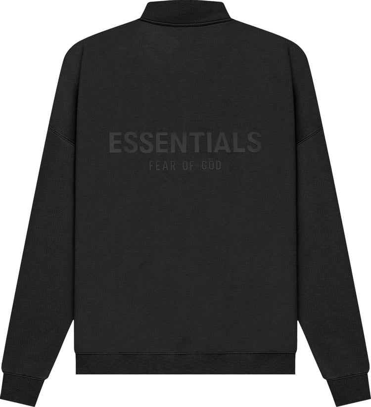 Fear of God Essentials Mockneck Half Zip 'Stretch Limo' Sweatshirt, Black