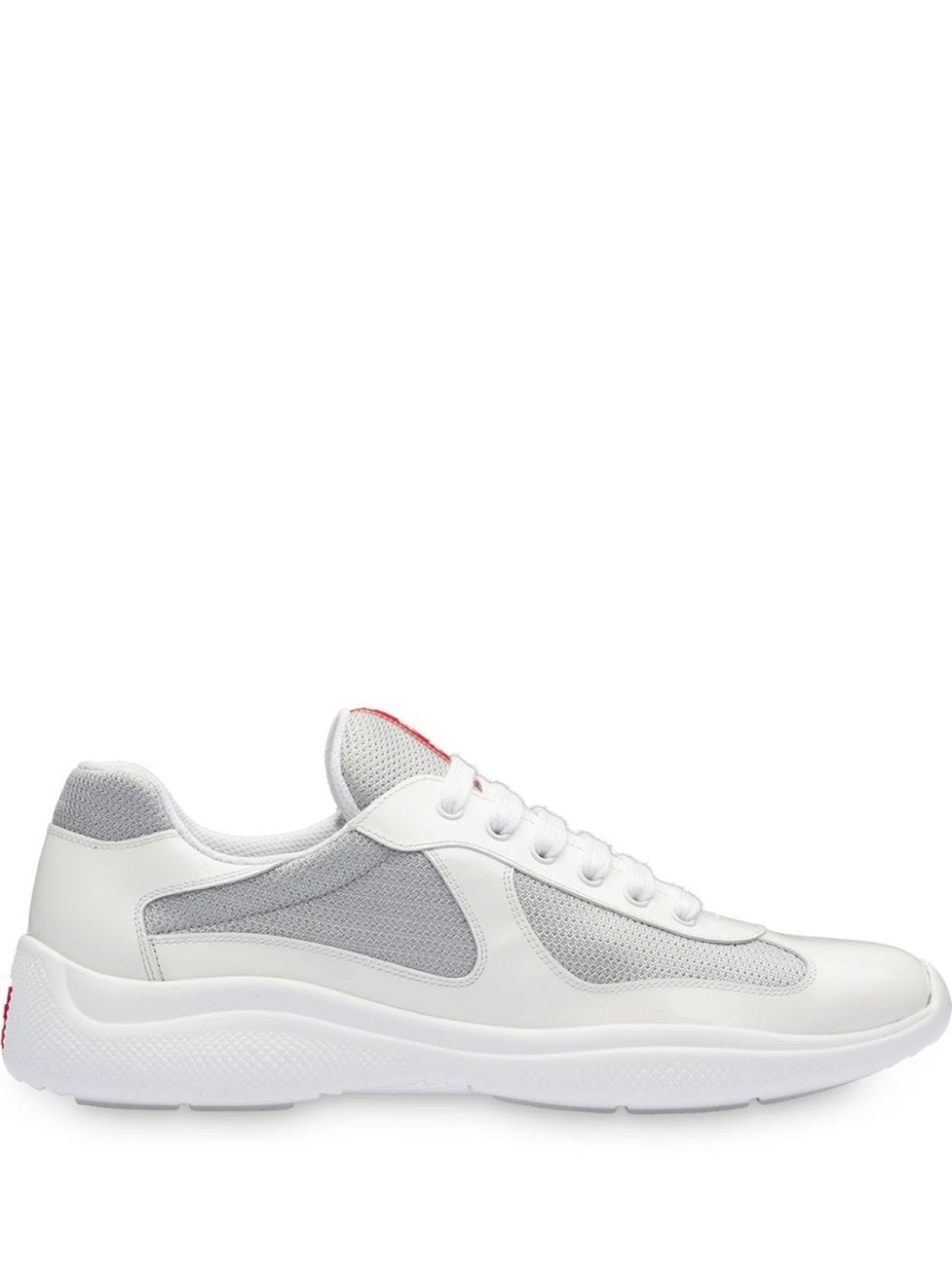 Prada America's Cup Sneakers, White/Grey