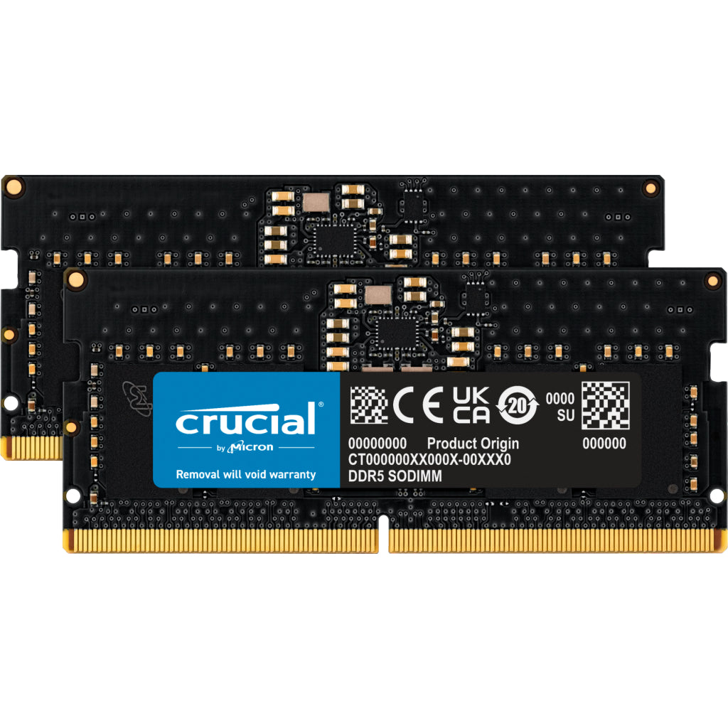 Crucial 16GB (2x8GB) 4800MHz DDR5 Memory Module CT2K8G48C40S5 Black