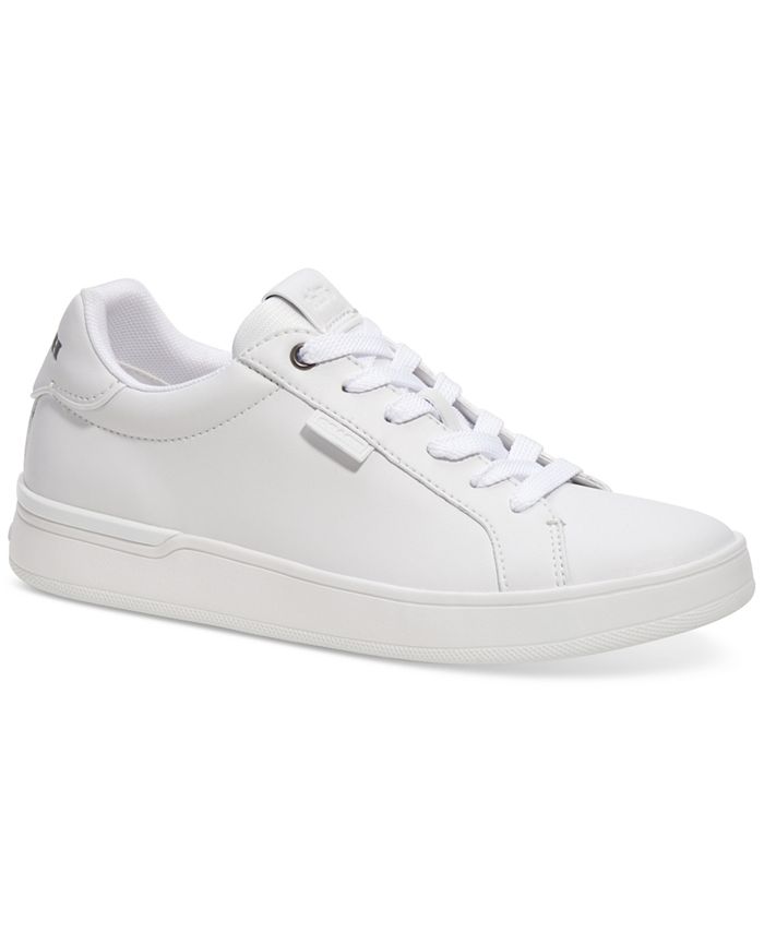 COACH Women's Branded Lace-Up Low Top Sneakers, White