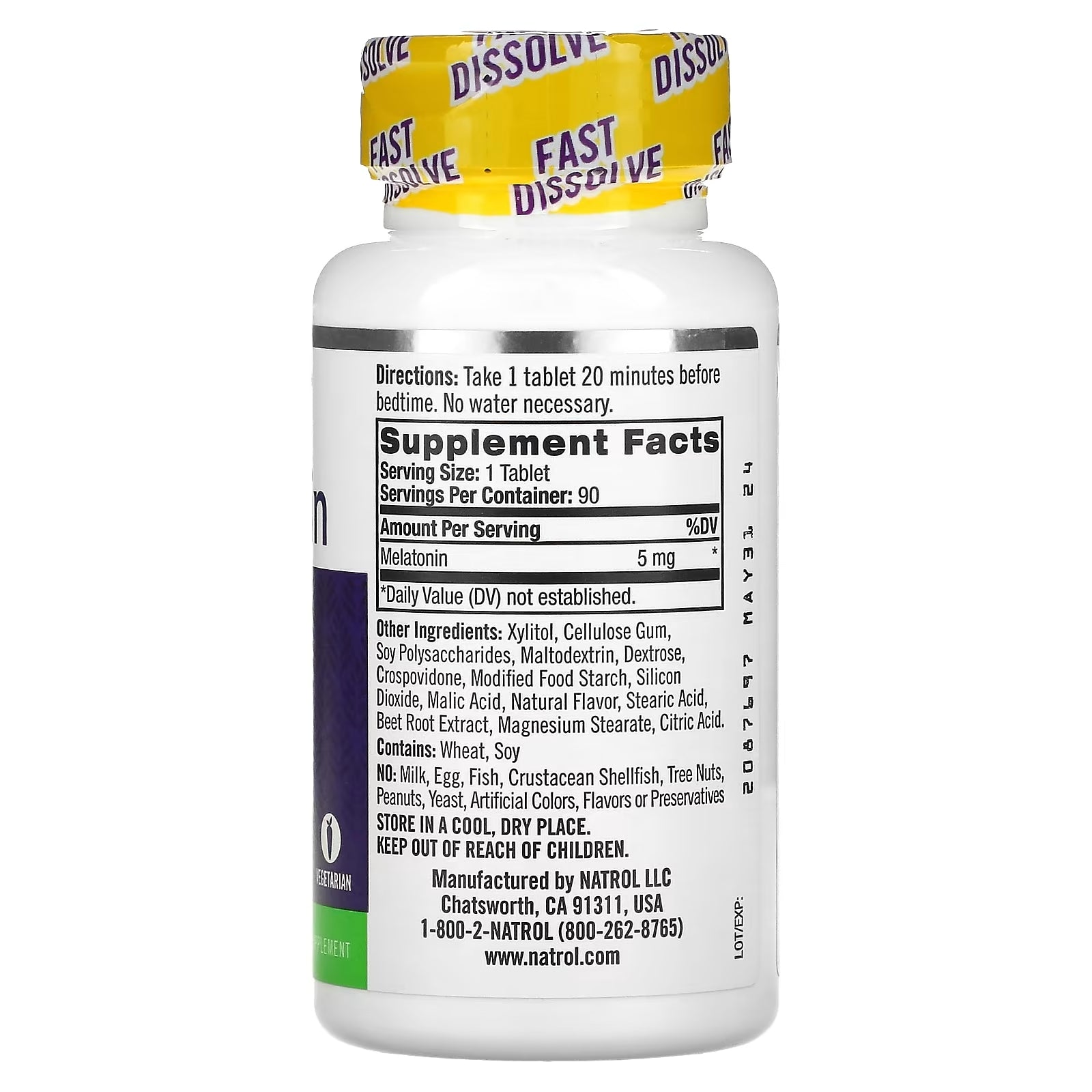 Melatonin Instant Natrol, Strawberry, 90 Tablets