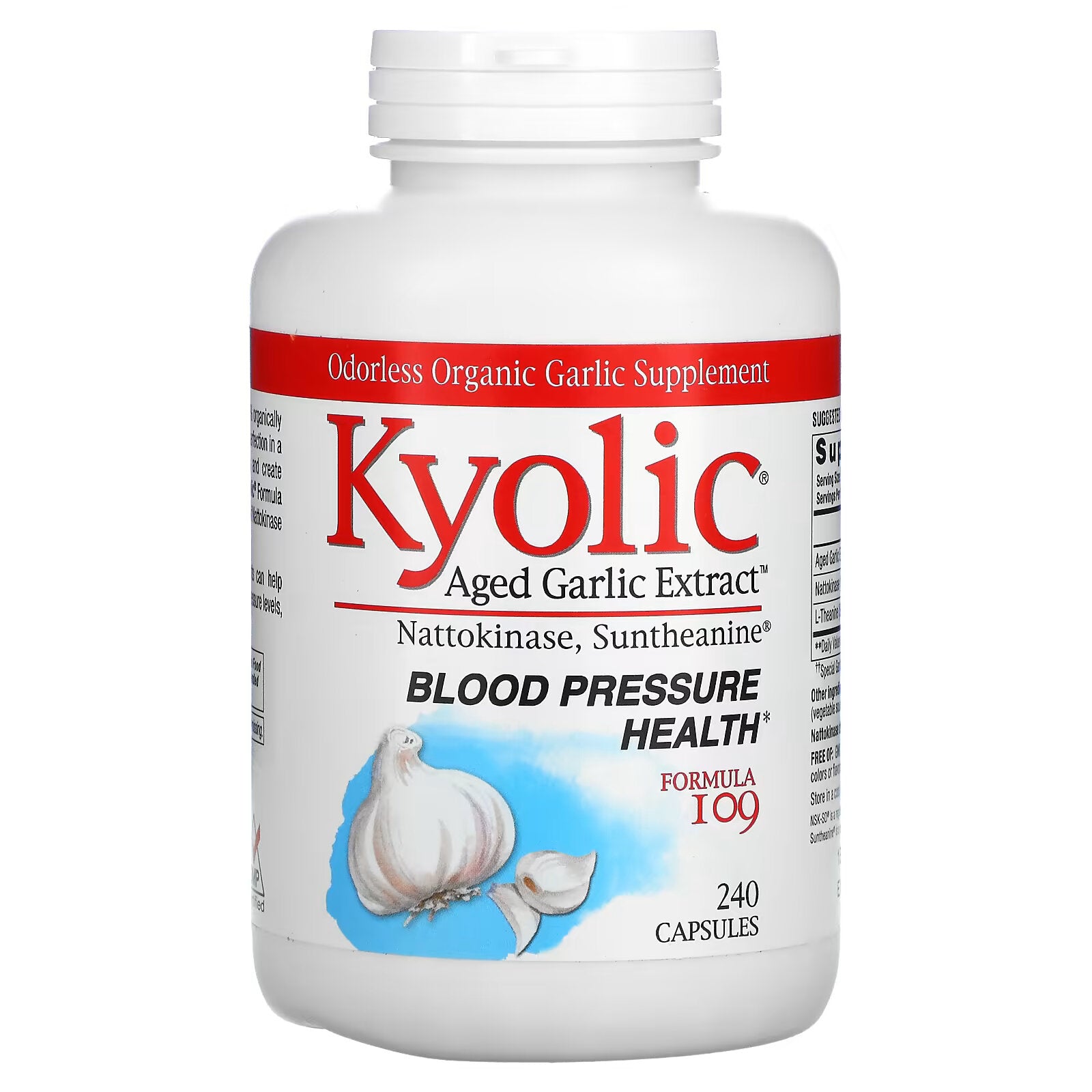 Kyolic, Composition No. 109 for normalizing blood pressure, 240 capsules