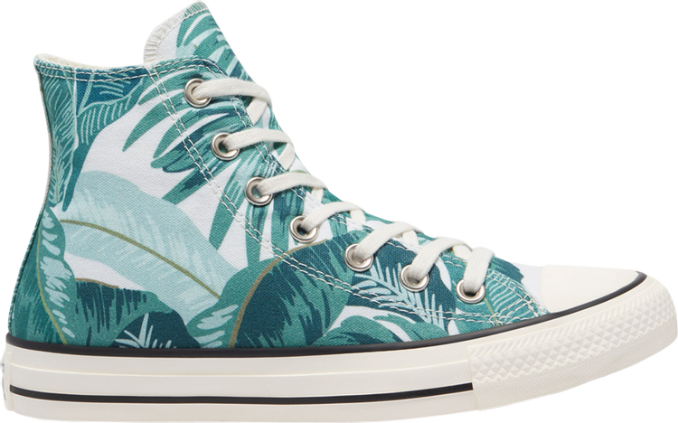 حذاء رياضي Converse Chuck Taylor All Star High Jungle Scene - طبعة زهور باللون الأخضر