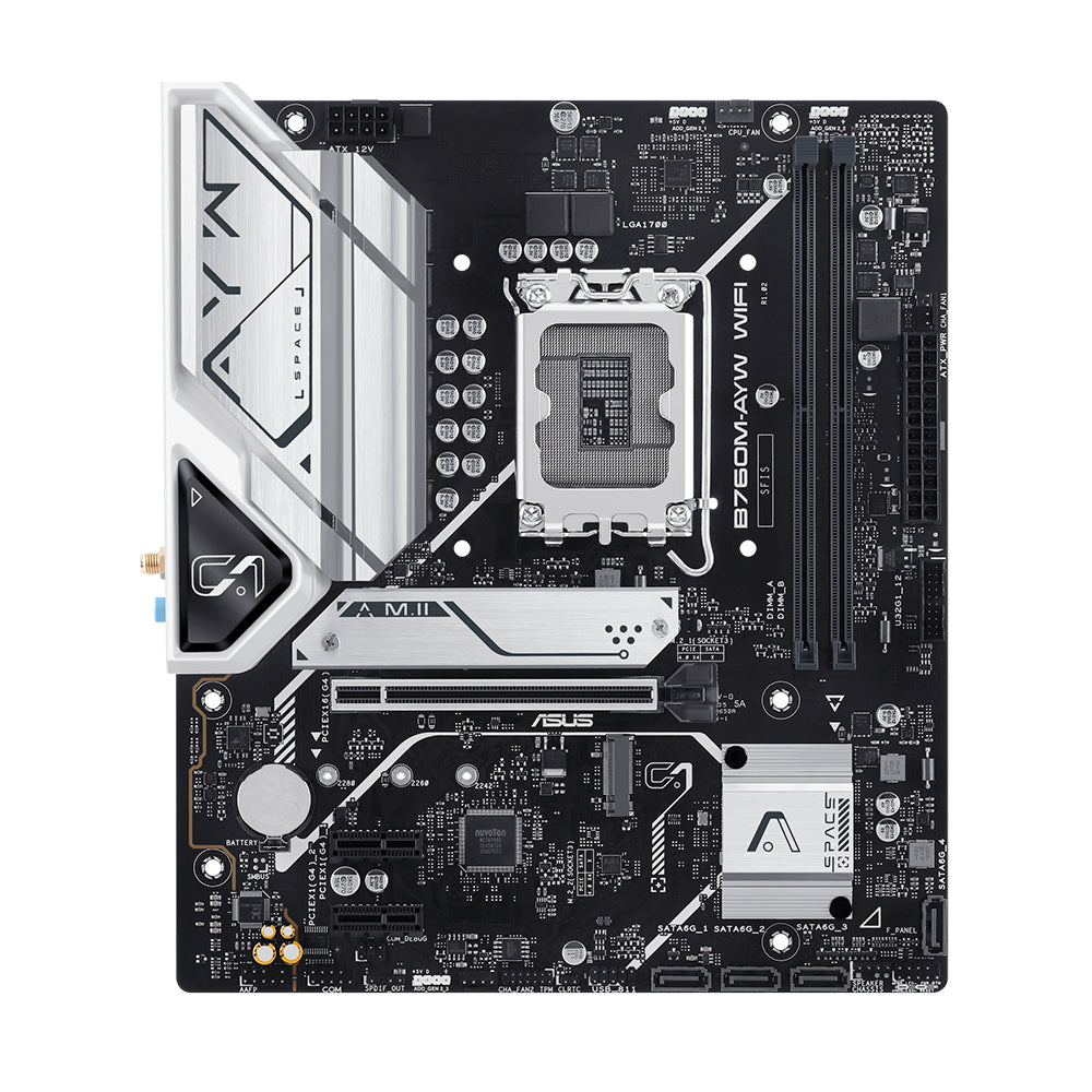 لوحة أم Asus B760M-AYW، LGA1700، واي فاي، DDR5