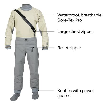 Semi-dry suit GORE-TEX SuperNova Angler men's Kokatat, color Sandbar