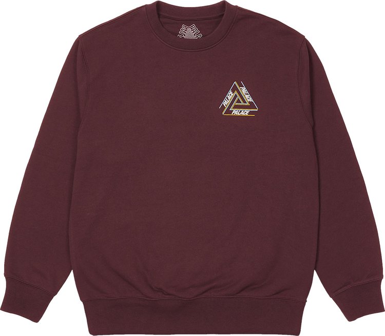 Palace Basically A Tri-Ferg Crew 'Burgundy' Sweatshirt, Red