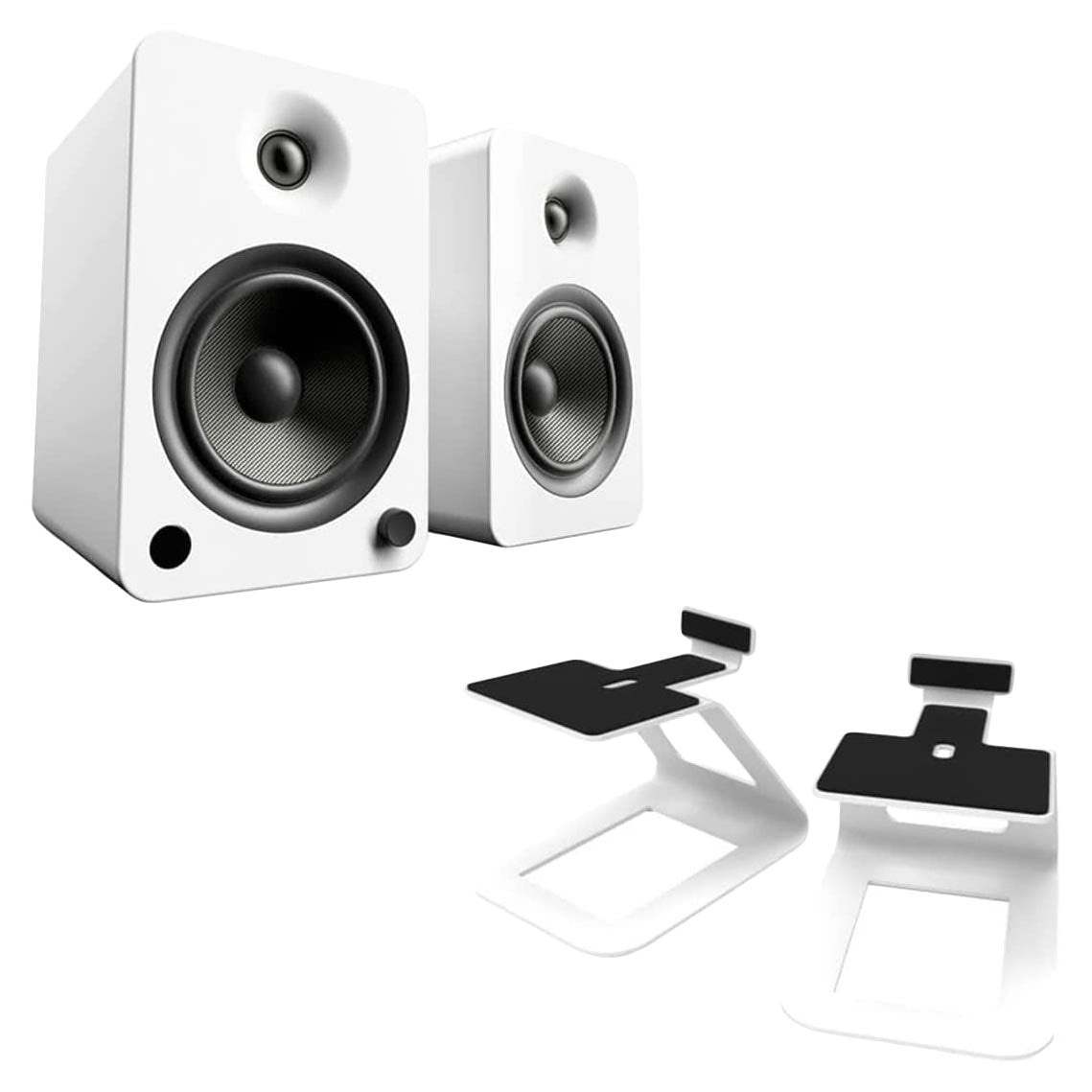 Bookshelf speakers Kanto YU6 with stands SE6, 2 pcs., white