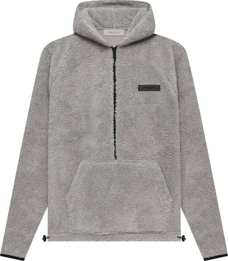 Fear of God Essentials Polar Fleece Half Zip Hoodie 'Dark Oatmeal', Gray