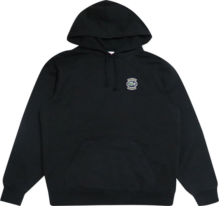 Supreme x Lacoste Hooded Sweatshirt 'Black', black