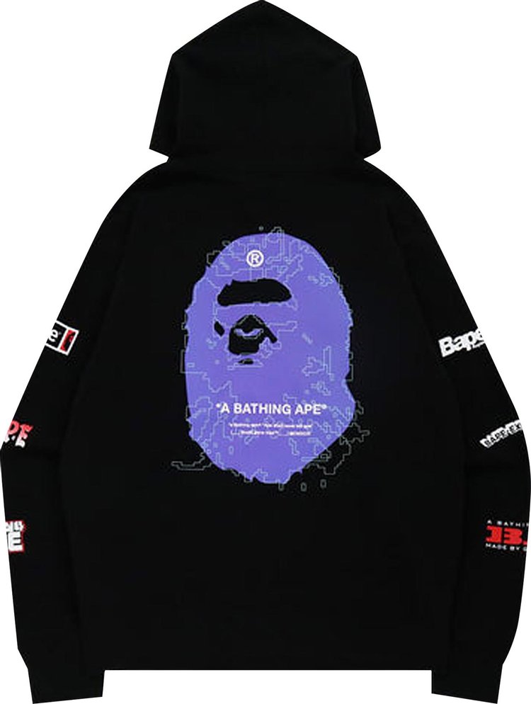 BAPE Big Ape Head Digital Mosaic Relaxed Fit Full Zip Hoodie 'Black'