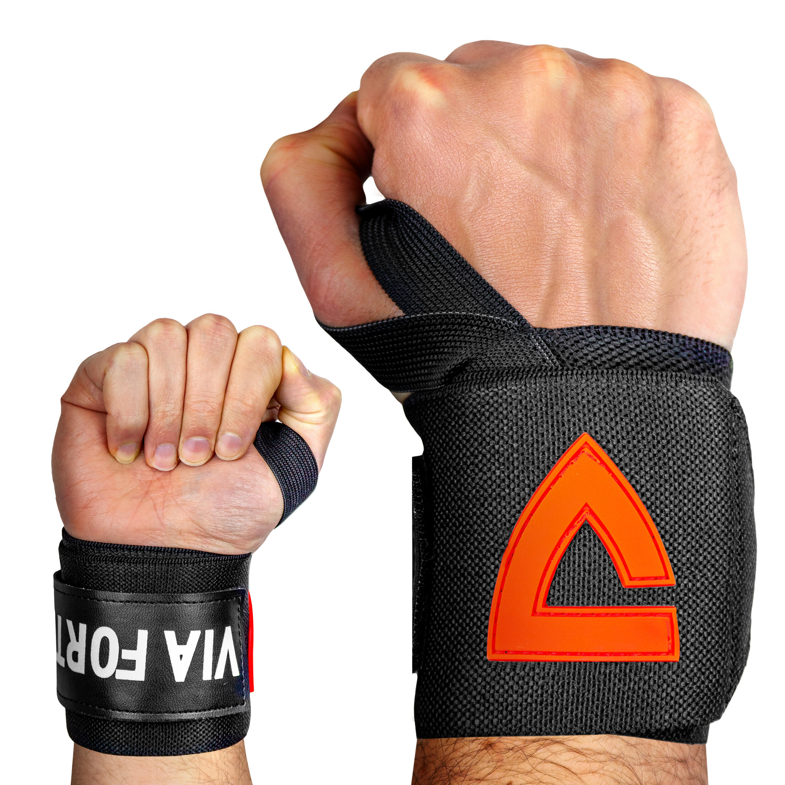 Wrist wraps - wrist wraps - wrist protection for fitness and strength training VIA FORTIS ,  black