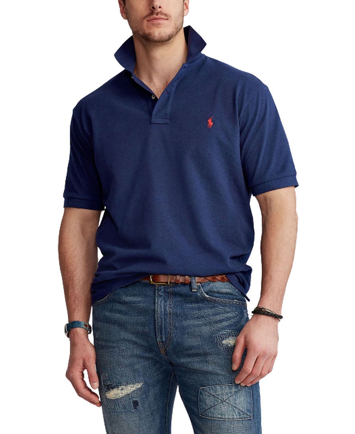 Polo Ralph Lauren Men's Cotton Mesh Polo Shirt, Regular Fit Plus Size , multi