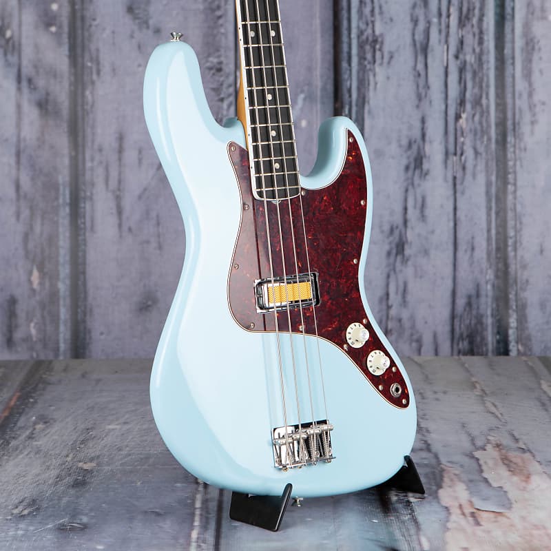 Bass Guitar Fender Gold Foil Jazz Bass, Sonic Blue