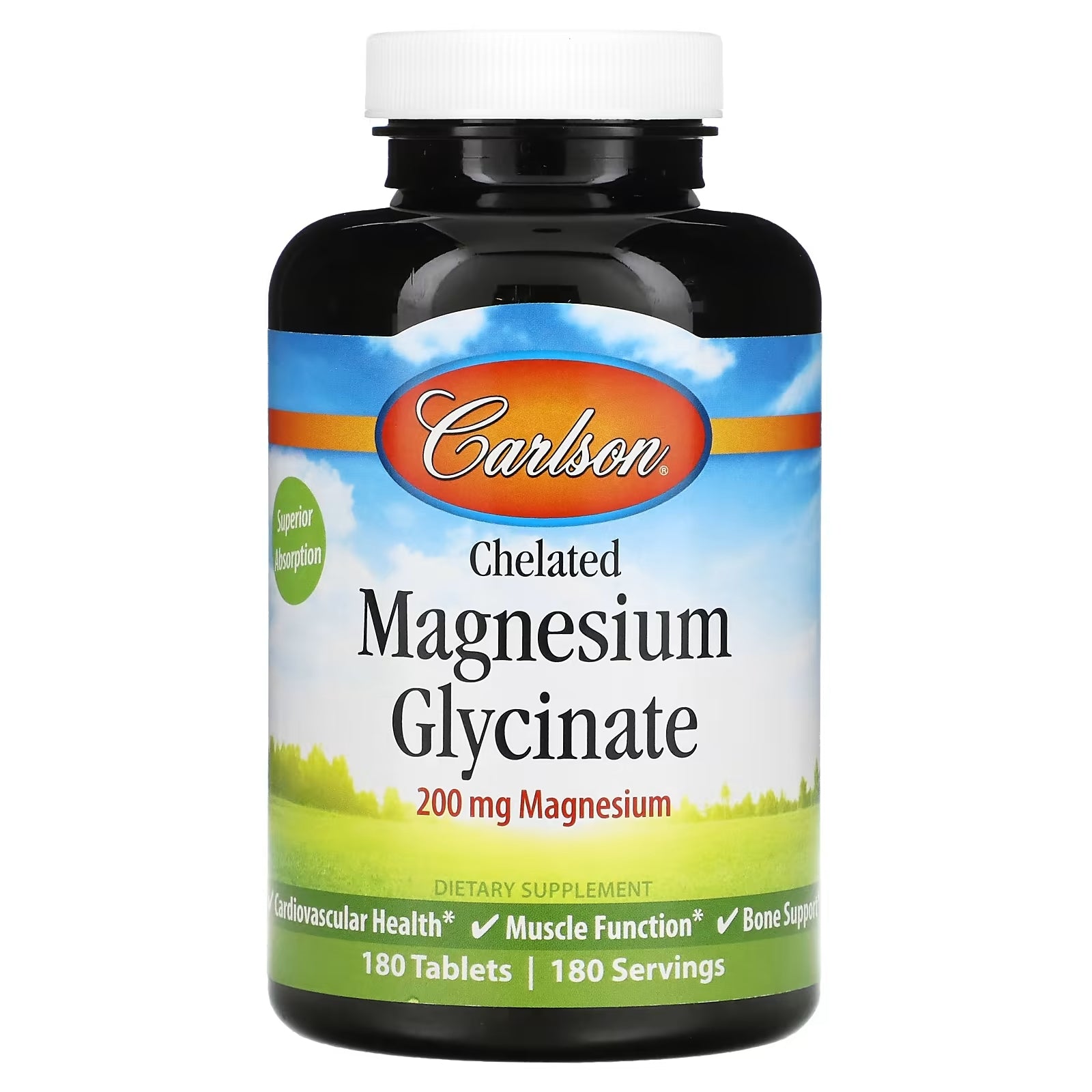 Carlson Chelated Magnesium Glycinate, 180 Tablets