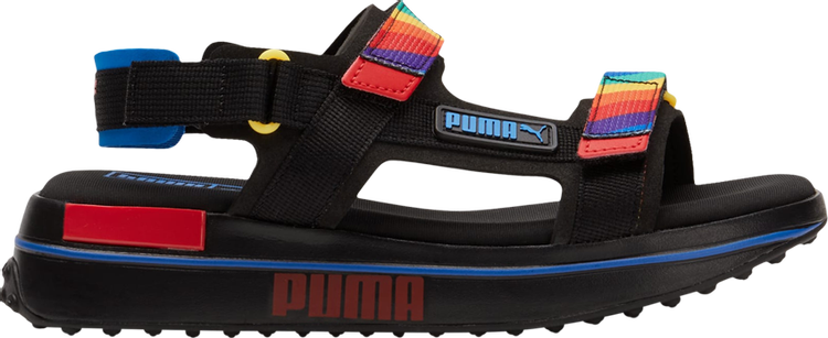 صنادل Puma Wmns Future Rider Sandal Rainbow، باللون الأسود