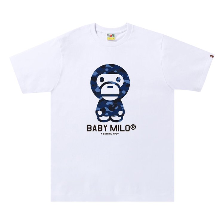 تي شيرت Baby Milo من BAPE Color Camo باللون الأبيض/البحرية، باللون الأبيض