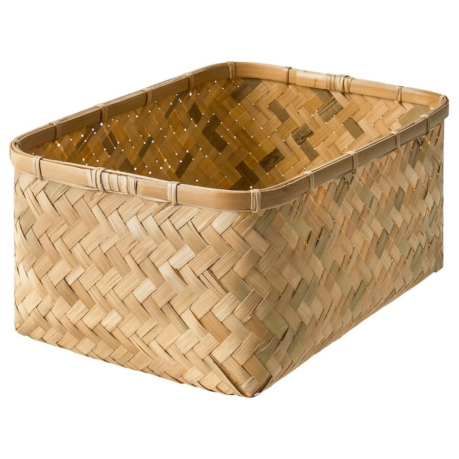 Basket Ikea Mjolkkanna 25x35x18 cm, bamboo