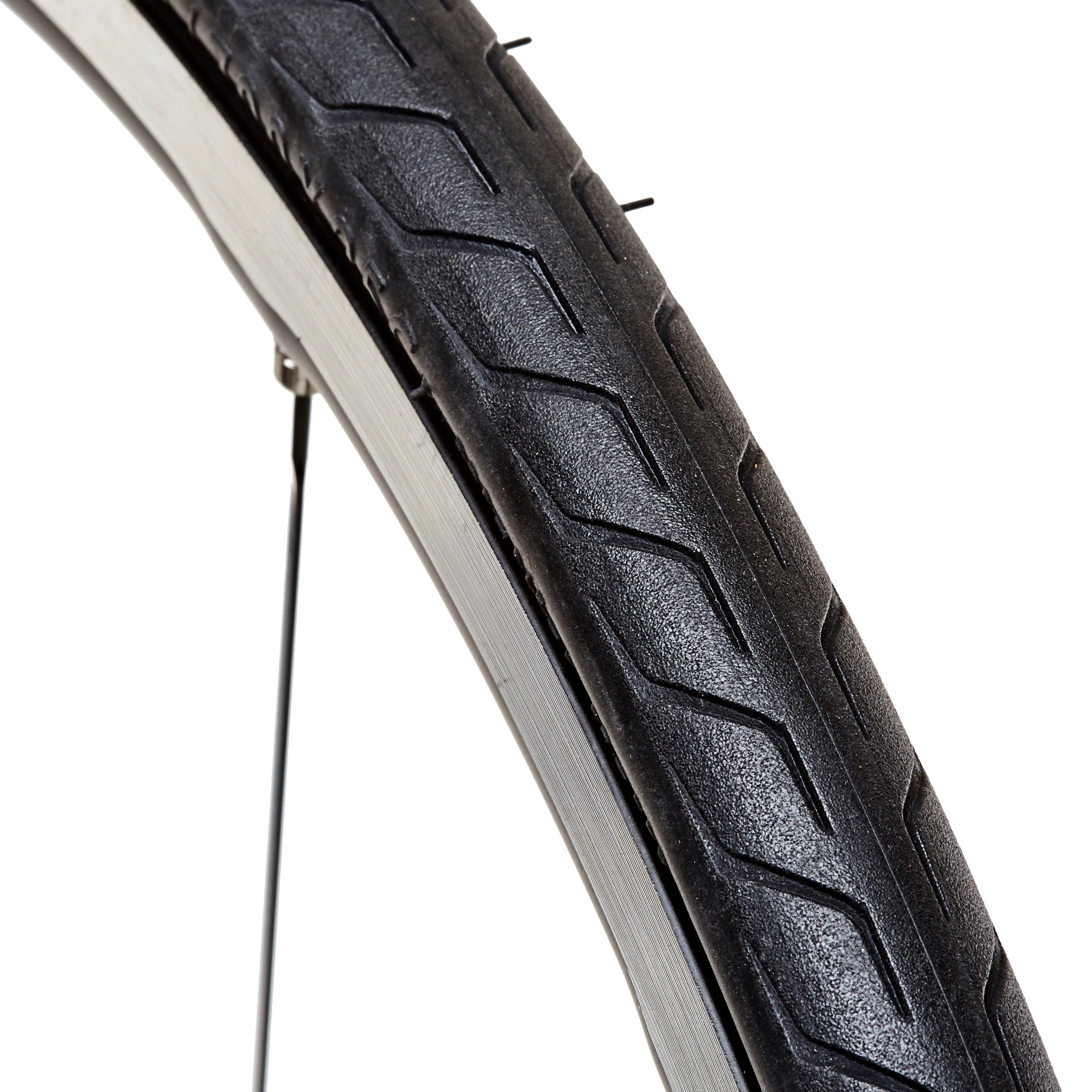 Bicycle tire 700x32 with hard sides, black-gray TRIBAN PROTECT Btwin