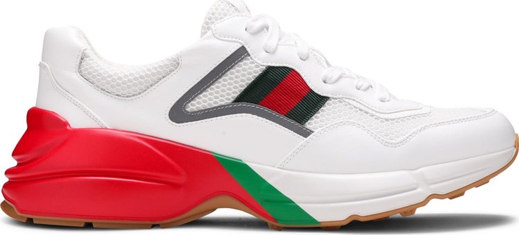 Gucci Rhyton White Red Green Reflective Sneakers, white