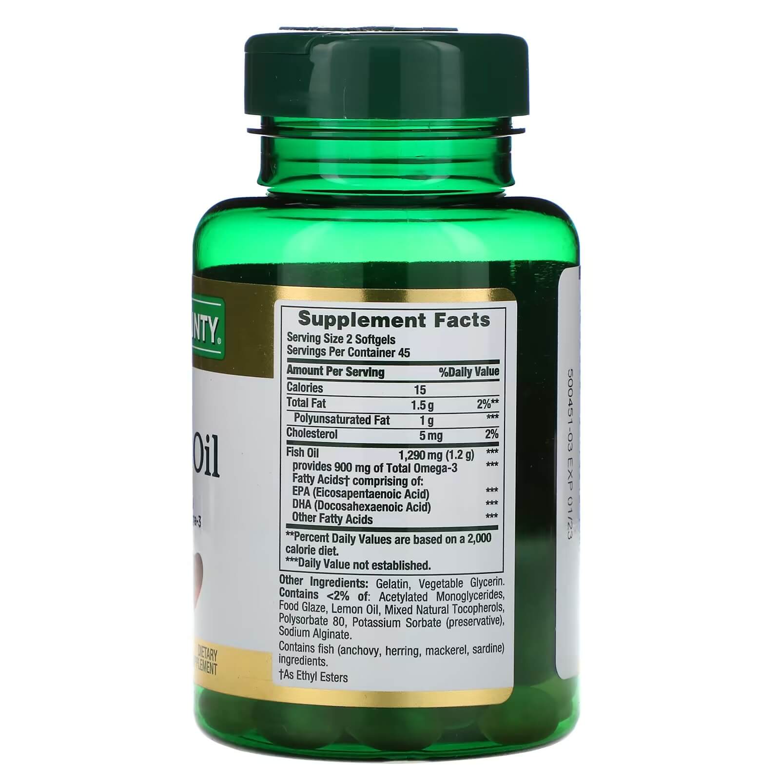 Nature's Bounty Fish Oil 645 mg, 90 Capsules