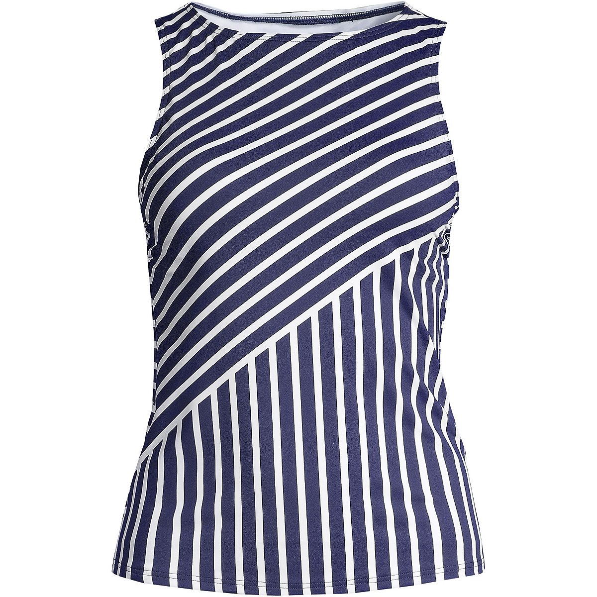 Women's Modest High Neck Tankini Swimsuit UPF 50 Sun Protection Lands' End