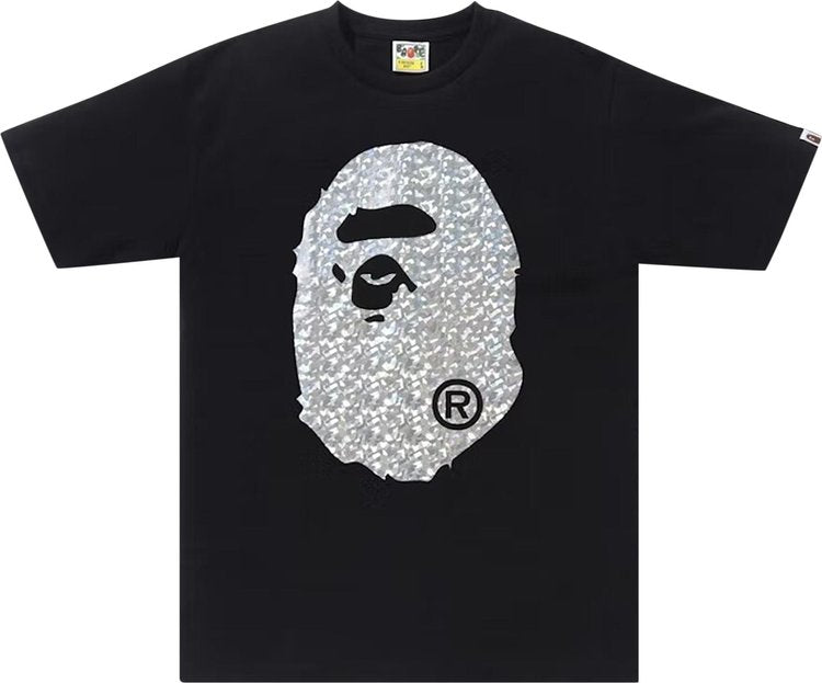 تي شيرت BAPE Aurora Big Ape Head باللون الأسود، أسود