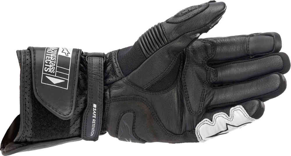 قفازات دراجات نارية SP-2 V3 Alpinestars، باللونين الأسود والأبيض