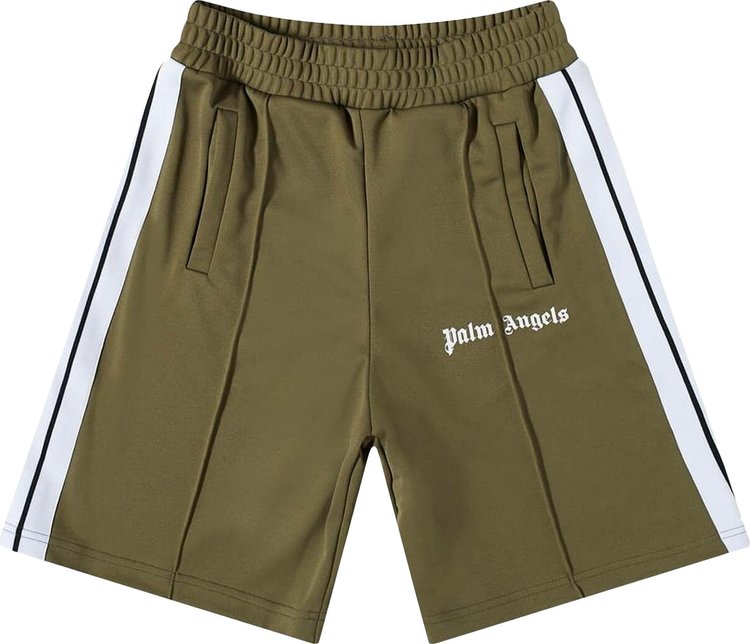 Palm Angels Classic Track Shorts 'Military/White', green