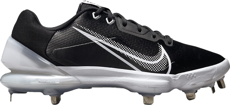 Nike Force Zoom Trout 7 Pro Black White Cleats, gray-black