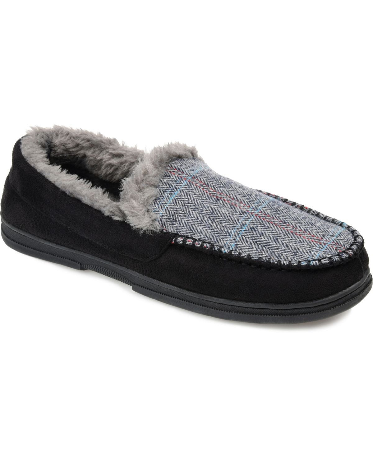 Winston Vance Co. Men's moccasin slippers, black