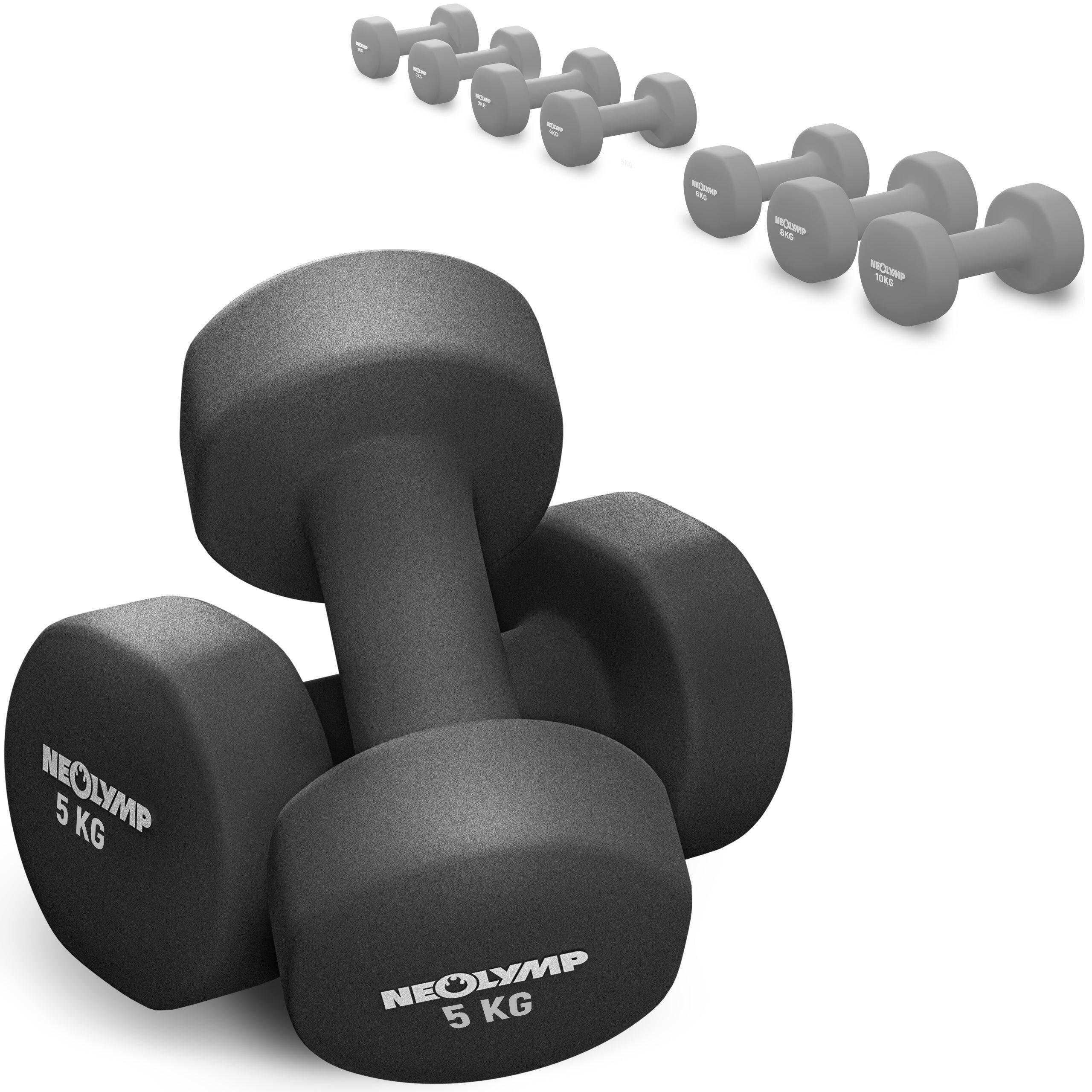 Neoprene coated dumbbells - black 2x 1 kg NEOLYMP, black