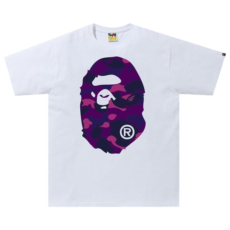 تي شيرت BAPE Color Camo Big Ape Head "أبيض/أرجواني"، أبيض