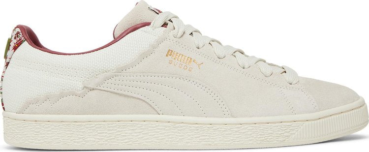 Puma Suede and Chill Marshmallow Team Gold sneakers, white